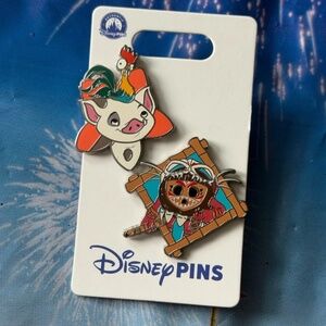 2025 Disney Parks Moana Pua Hei Hei & Kakamora OE 2 Pin Set BNWT